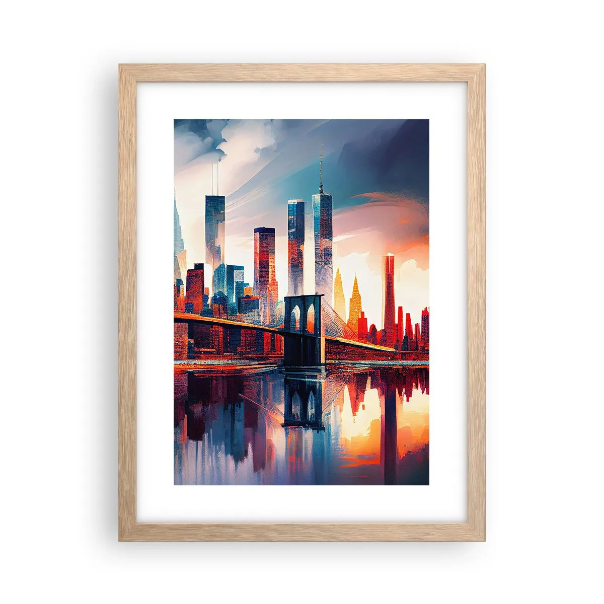 Poster in cornice rovere chiaro - Una New York spettacolare - 30x40 cm