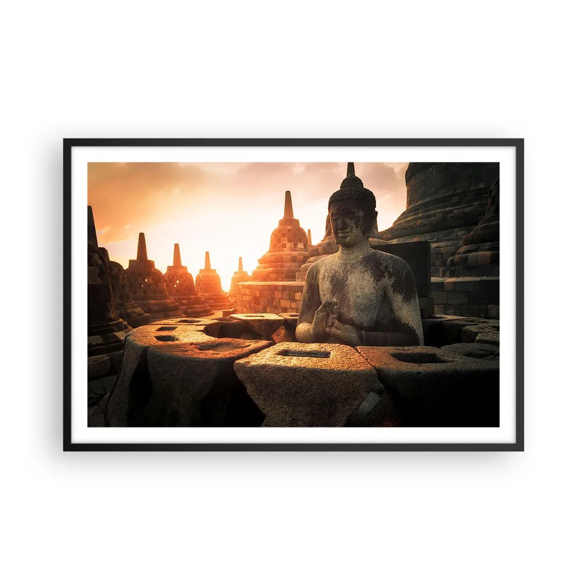 Poster in cornice nera - La pagoda della grande saggezza - 91x61 cm