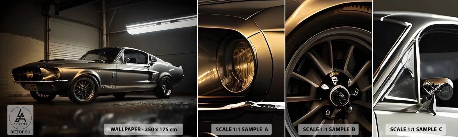 Campione Di Fotomurale Standard Eco - Ritorno al passato - Auto sportiva, retrò, Classico - 100x30 cm