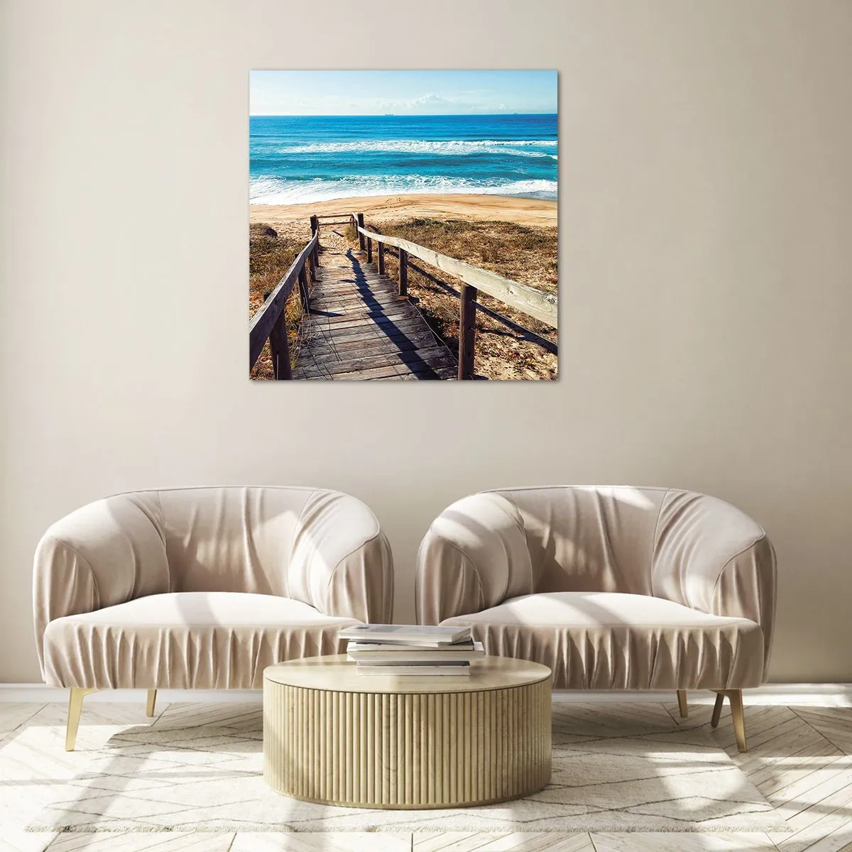 Quadro su vetro - Corri! - 70x70 cm