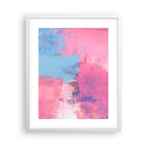 Poster in cornice bianca - Rosa, blu e un pizzico di luce - 40x50 cm