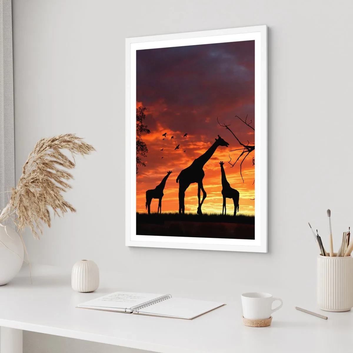 Poster in cornice bianca - Piccola cena tra amici - 30x40 cm