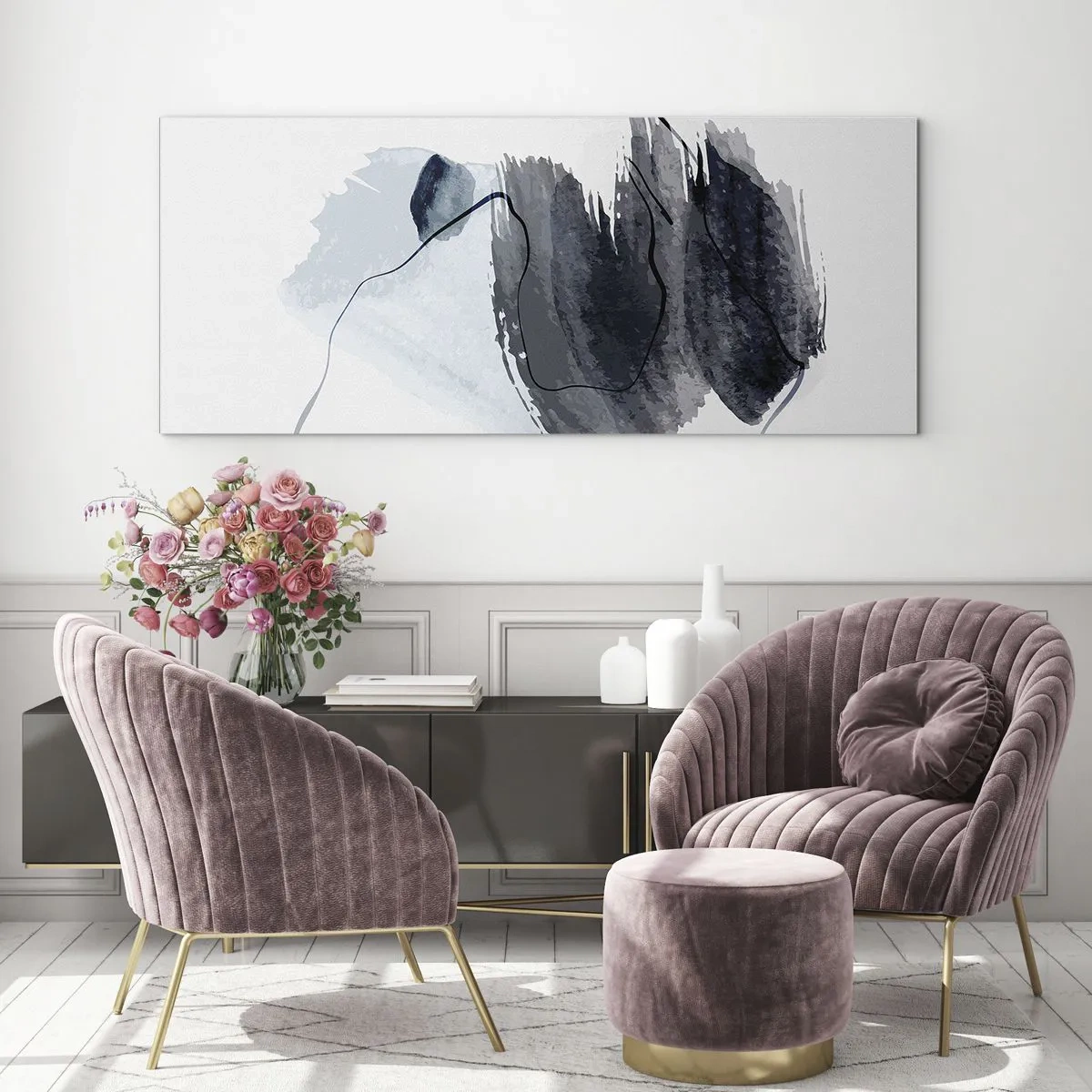 Quadro su vetro - Intensità e movimento - 100x40 cm