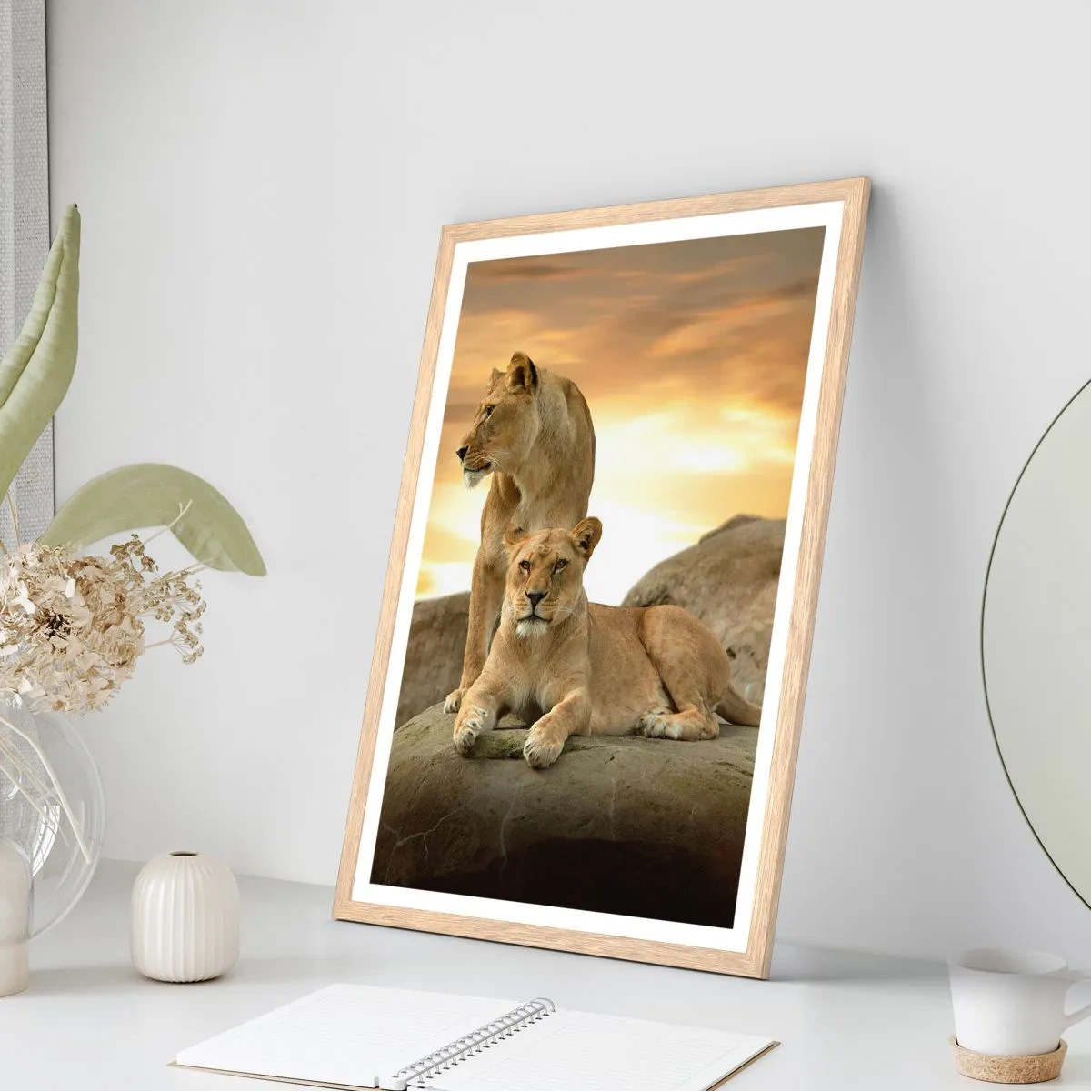 Poster in cornice rovere chiaro - Maestà reale - 50x70 cm