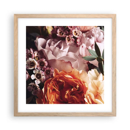 Poster in cornice rovere chiaro - Avvolti dalla bellezza - 40x40 cm