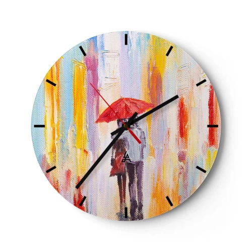 Orologio da parete - Orologio in Vetro - Che piova ancora - 40x40 cm