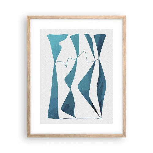 Poster in cornice rovere chiaro - Astrazione: legame turchese - 40x50 cm