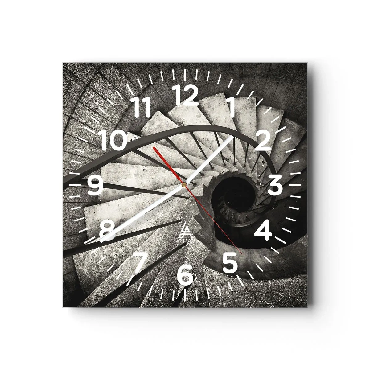 Orologio da parete - Orologio in Vetro - Salire e scendere - 30x30 cm
