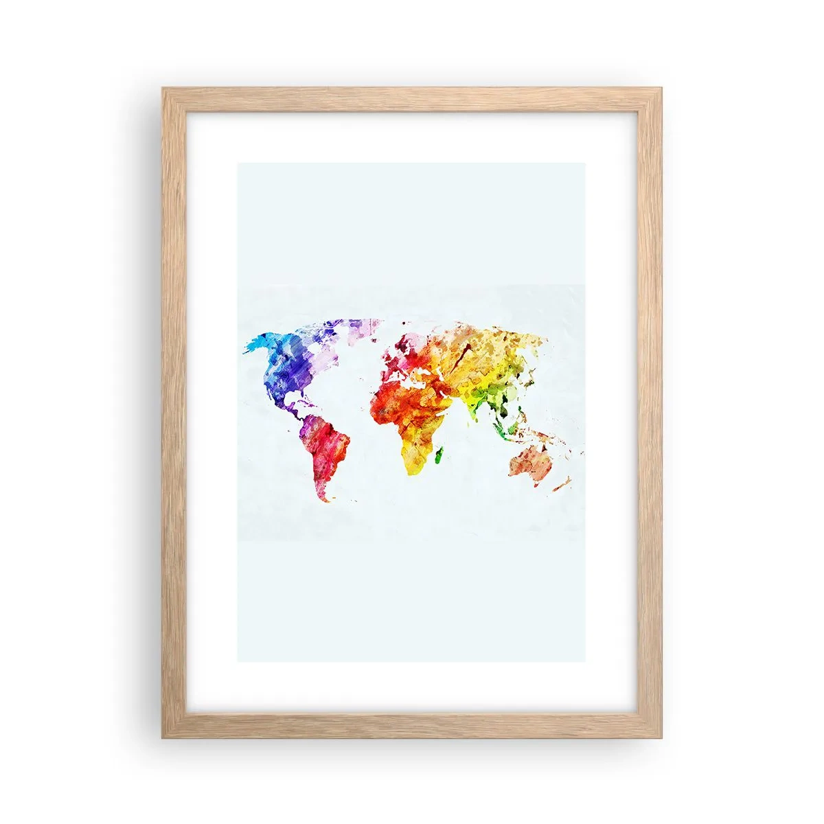 Poster in cornice rovere chiaro - Tutti i colori del mondo - 30x40 cm