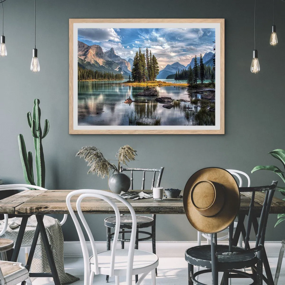 Poster in cornice rovere chiaro - Sulle acque grandi e limpide...  - 40x30 cm