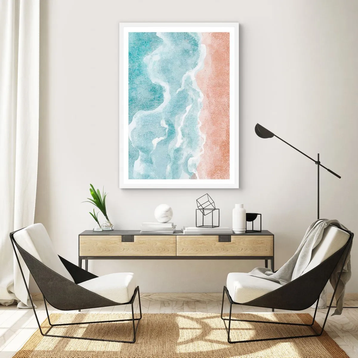 Poster in cornice bianca - Astrazione nebulosa - 40x50 cm