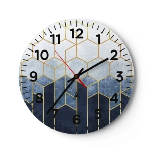 Orologio da parete - Orologio in Vetro - Composizione a ritmo sincopato - 30x30 cm