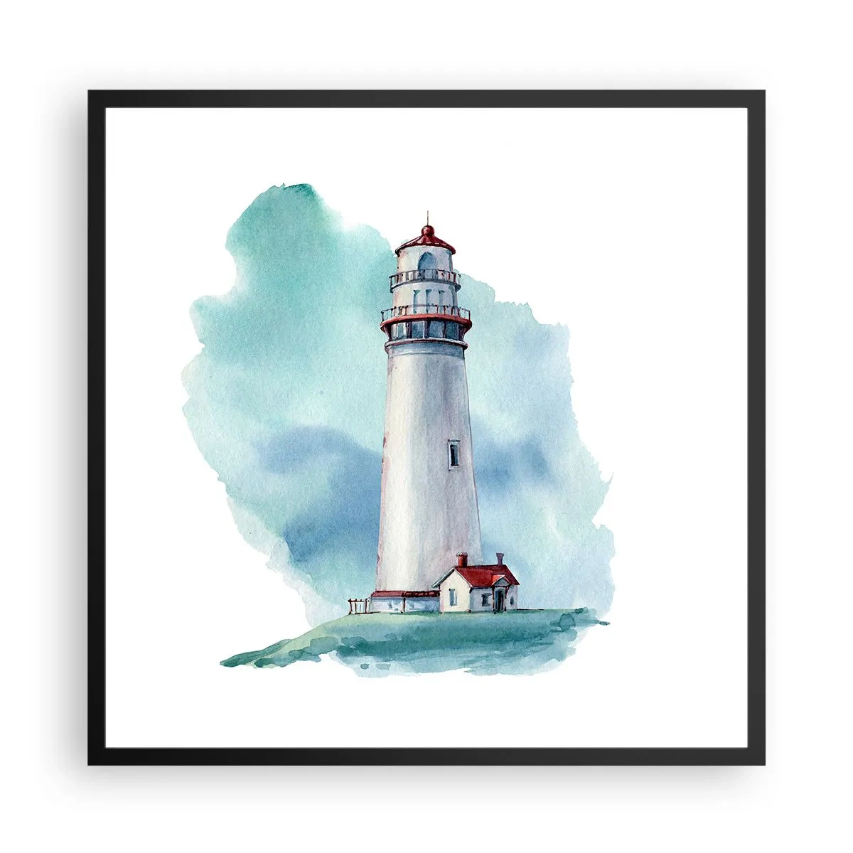 Poster in cornice nera - Il mite amico del blu - 60x60 cm