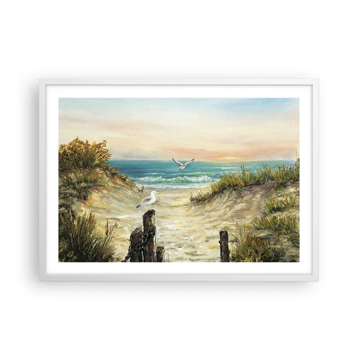 Poster in cornice bianca - Silenzio senza vento - 70x50 cm