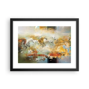 Poster in cornice nera - Al galoppo attraverso la luce - 40x30 cm