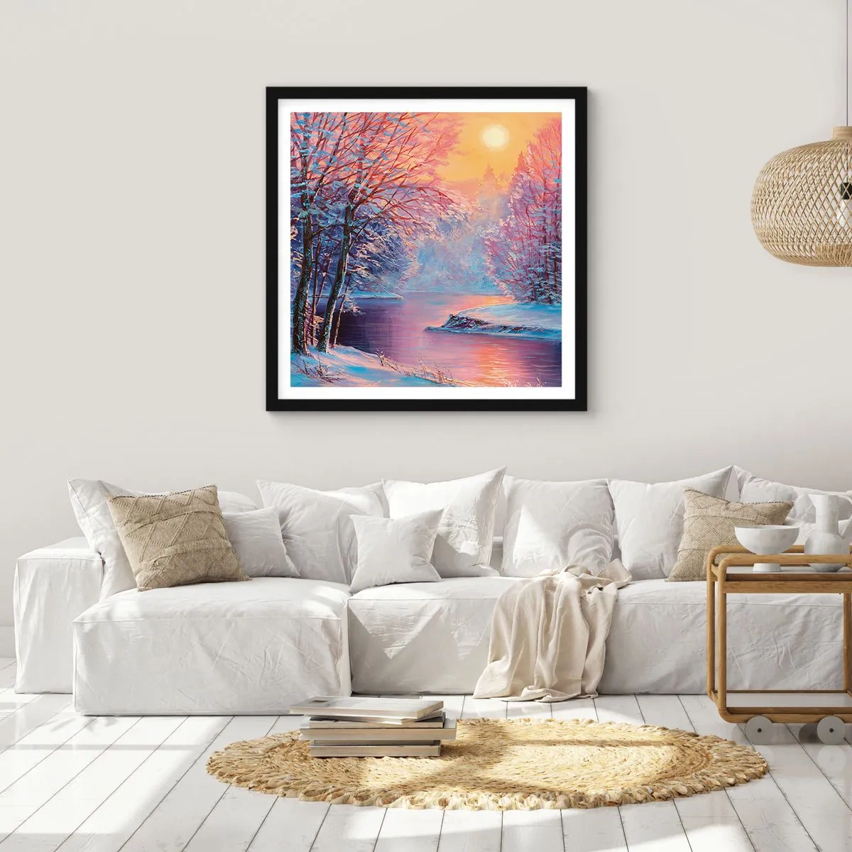 Poster in cornice nera - I colori dell'inverno - 60x60 cm
