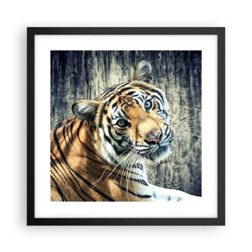 Poster in cornice nera - Ritratto nei flussi di luce - 40x40 cm