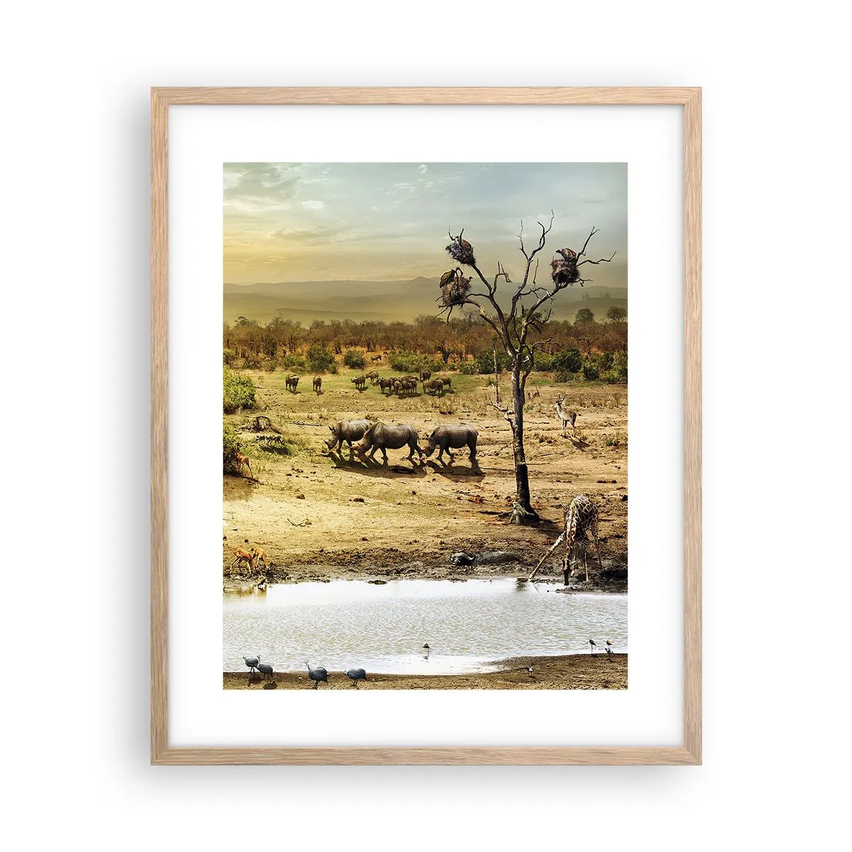 Poster in cornice rovere chiaro - "Un fiume usciva da Eden…" - 40x50 cm