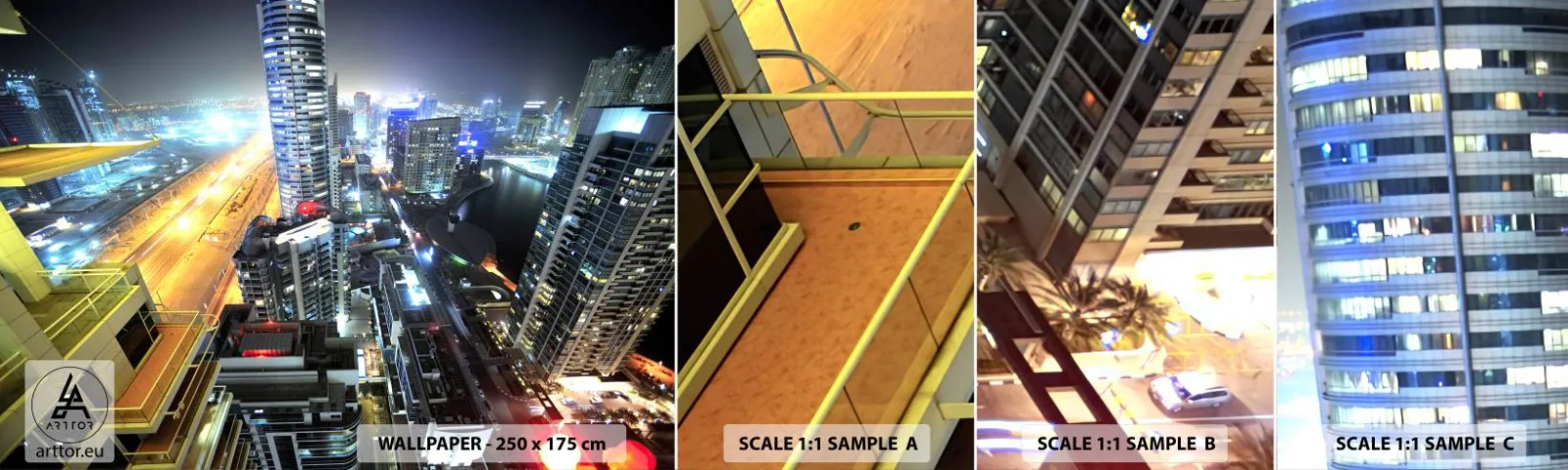 Campione di Fotomurale Adesivo Deluxe Sticker - Miracolo nel deserto - Città, Dubai, Architettura - 100x30 cm