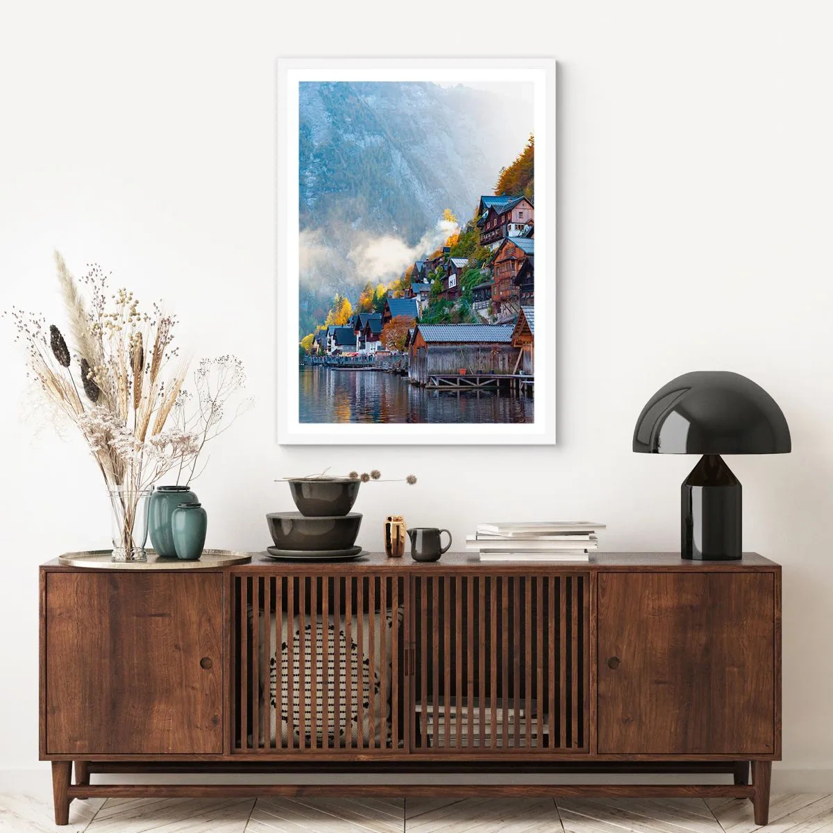Poster in cornice bianca - Atmosfera alpina - 70x100 cm