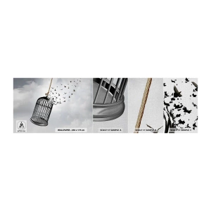 Campione di Fotomurale Premium Canvas - Fede... Speranza... Libertà! - Astrazione, Uccelli, Pezzo - 100x30 cm