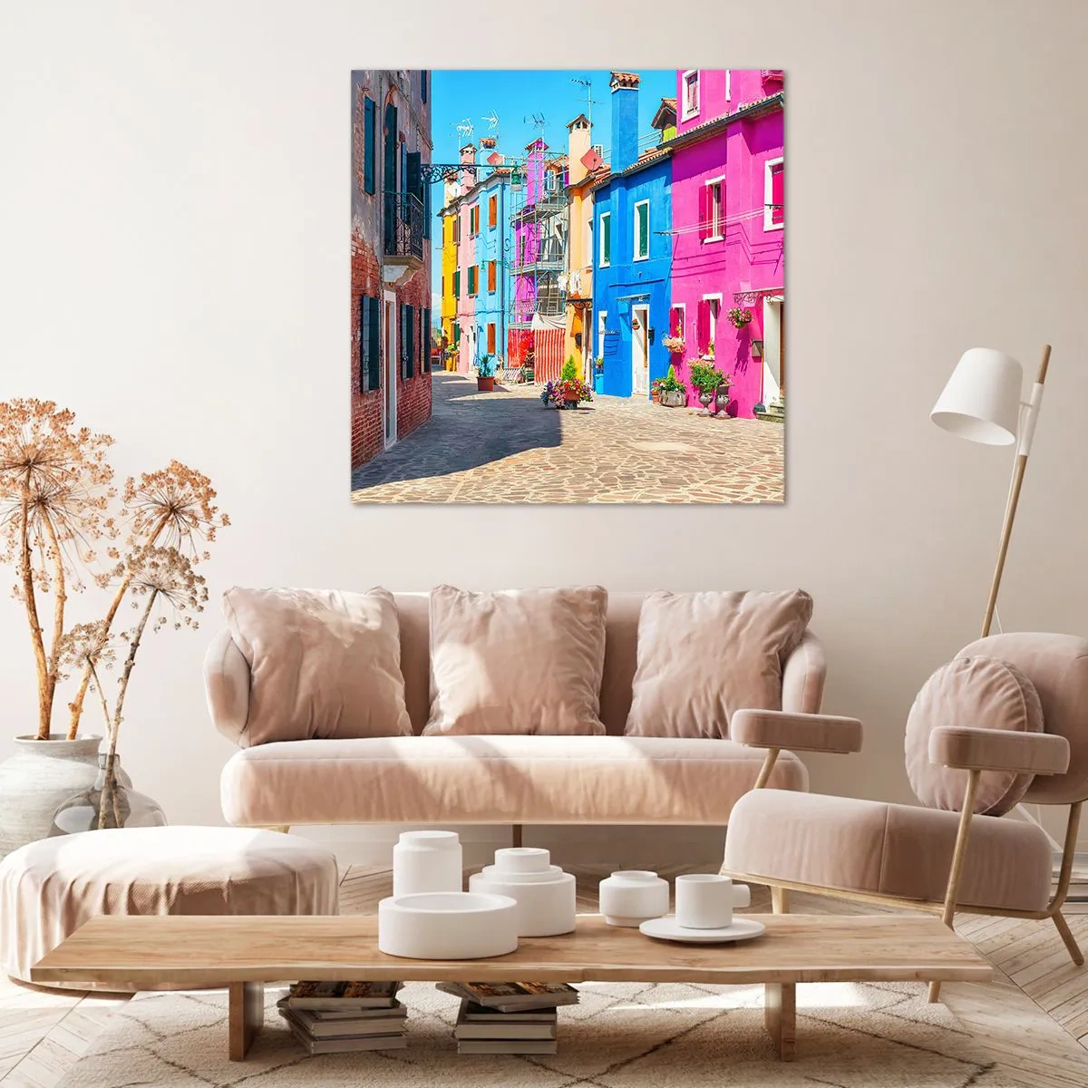 Quadro su tela - Stampe su Tela - La cittadina dei pappagalli - 60x60 cm