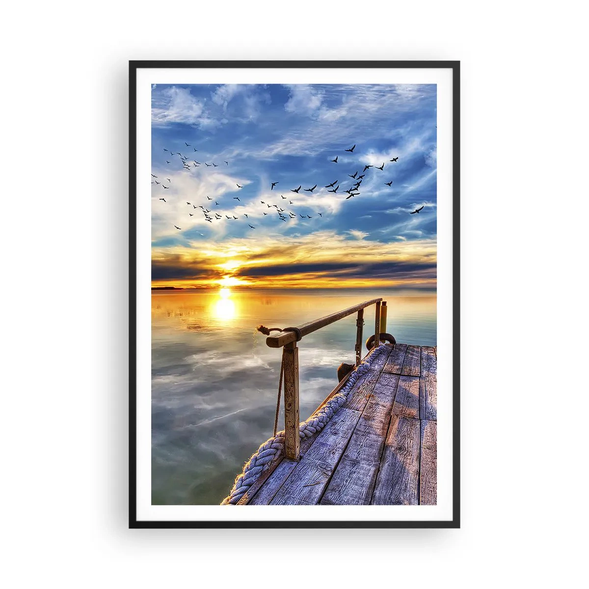 Poster in cornice nera - Il vento è andato a dormire - 70x100 cm