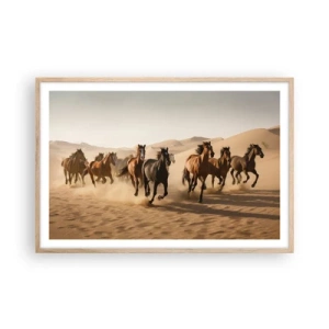 Poster in cornice rovere chiaro - Liberi come il vento - 91x61 cm