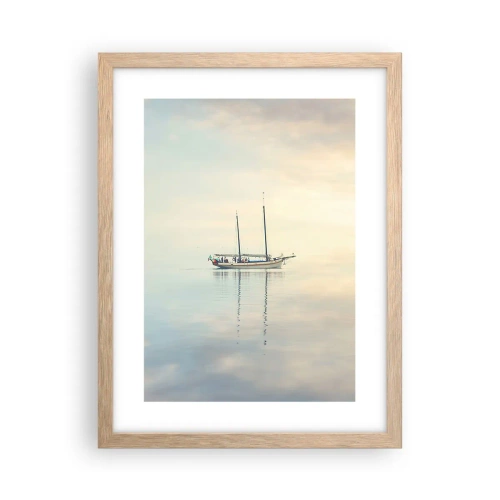 Poster in cornice rovere chiaro - Silenzio in mare - 30x40 cm