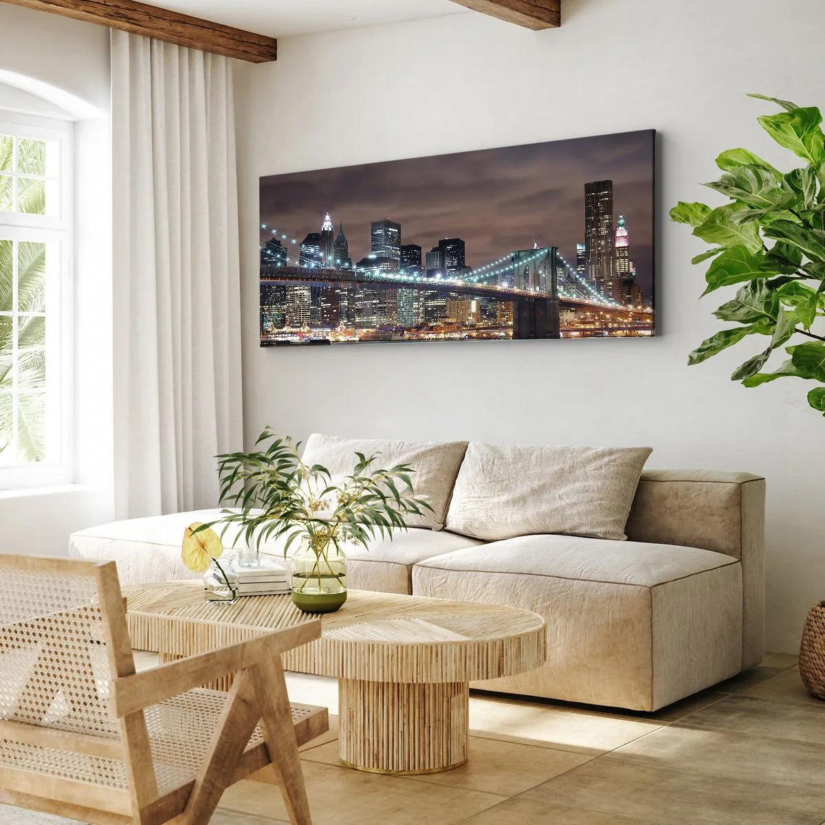 Quadro su tela - Stampe su Tela - Le luci della grande città - 100x40 cm