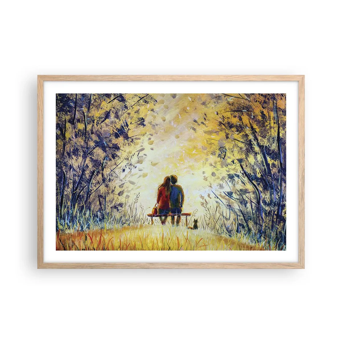 Poster in cornice rovere chiaro - Attimo magico - 70x50 cm