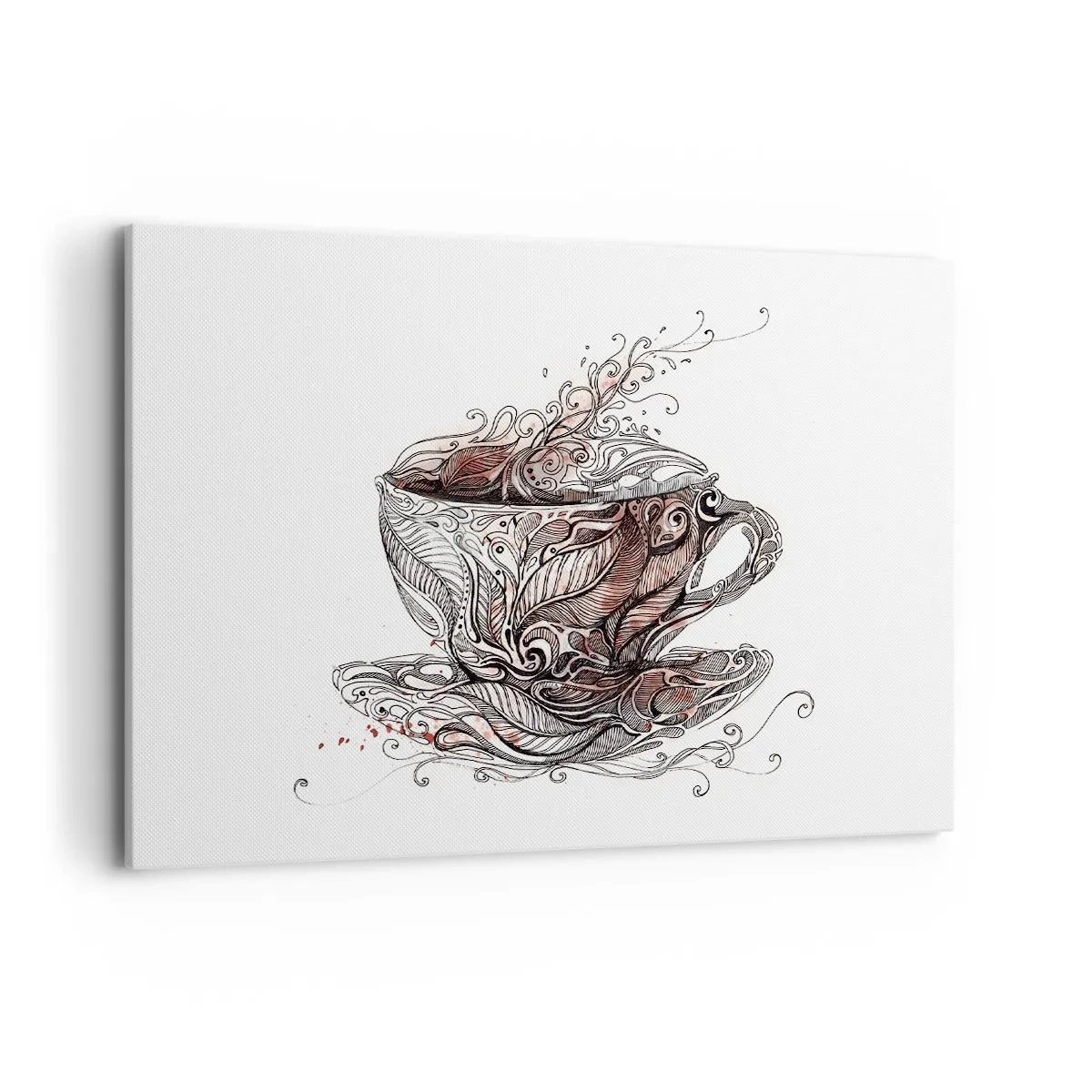Quadro su tela - Stampe su Tela - Tazza da caffè decorativa con motivo artistico - 100x70cm - Il tè fa bene a tutto - Decorazione murale moderna per soggiorno e camera da letto ARTTOR
