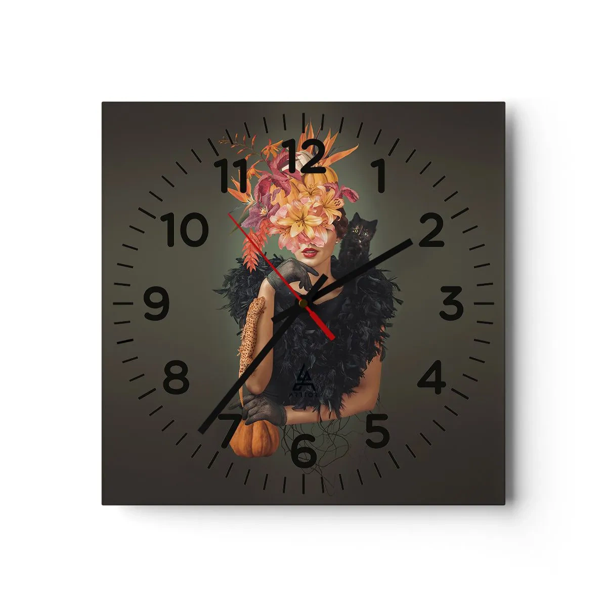 Orologio da parete - Orologio in Vetro - L'incantesimo della strega - 30x30 cm