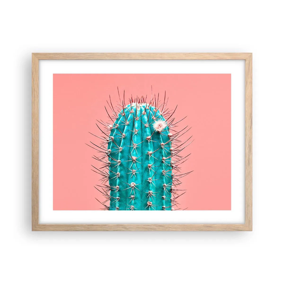 Poster in cornice rovere chiaro - Stai attento - 50x40 cm