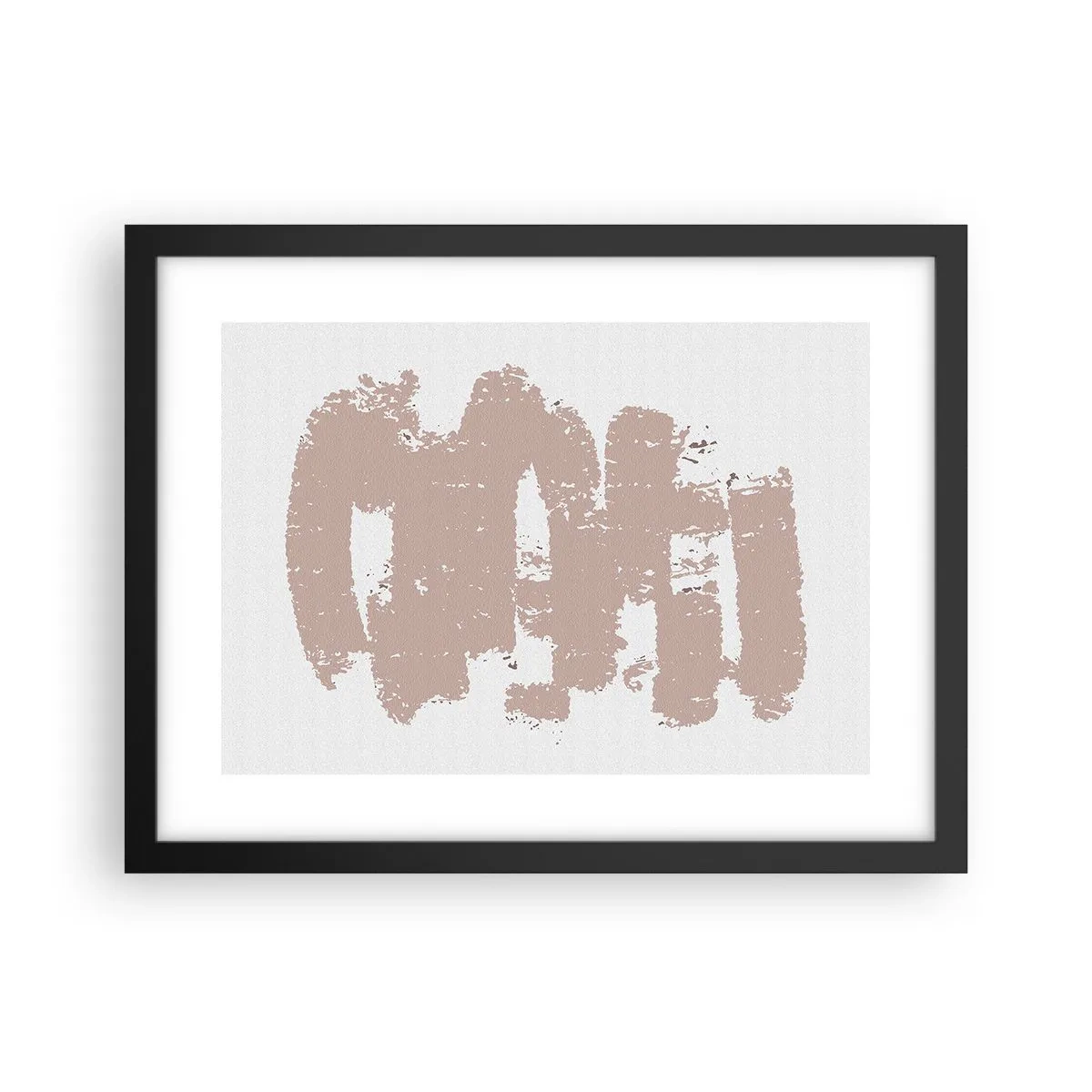 Poster in cornice nera - Astrazione in un rosa mite - 40x30 cm