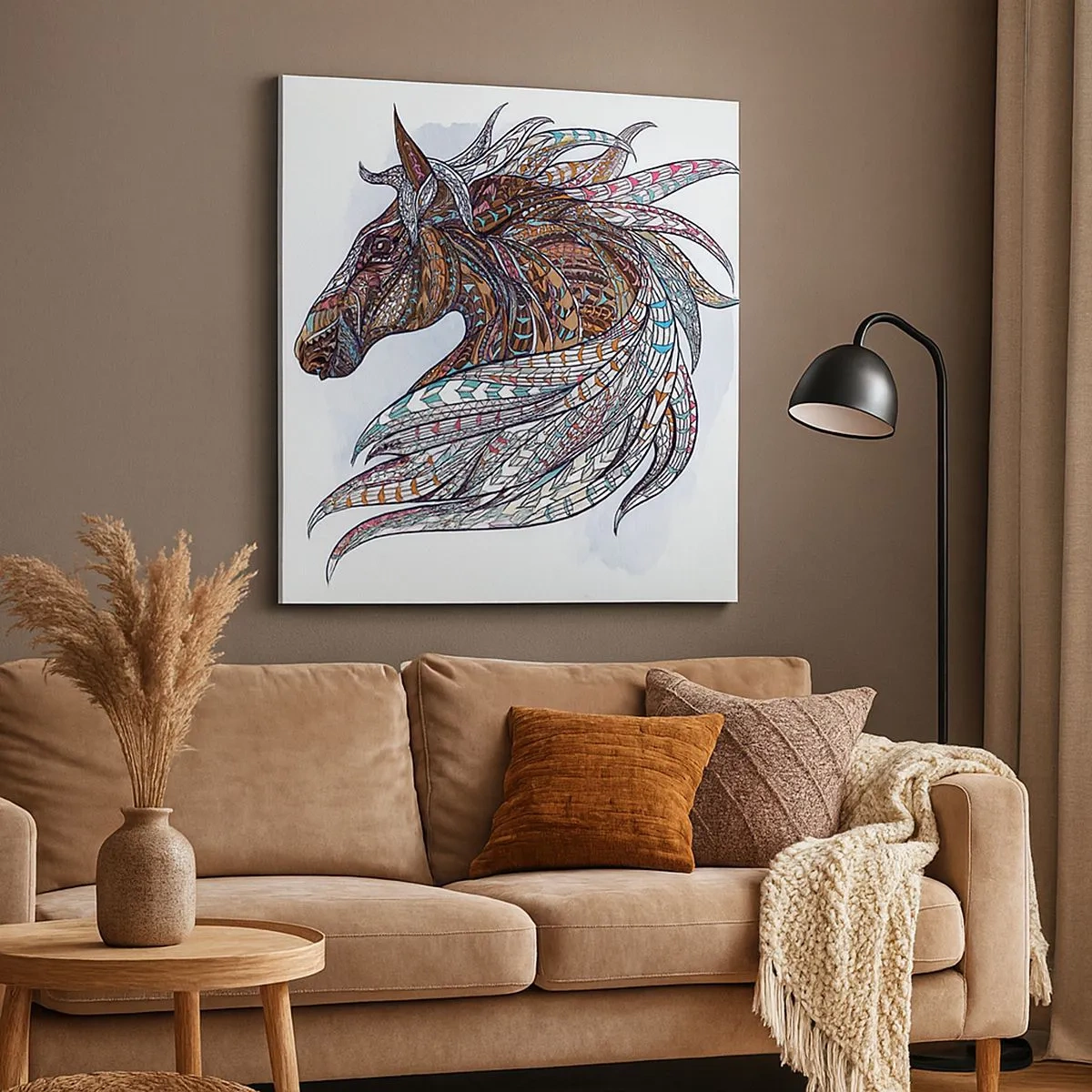 Quadro su tela - Stampe su Tela - Il destriero del guerriero celtico - 30x30 cm