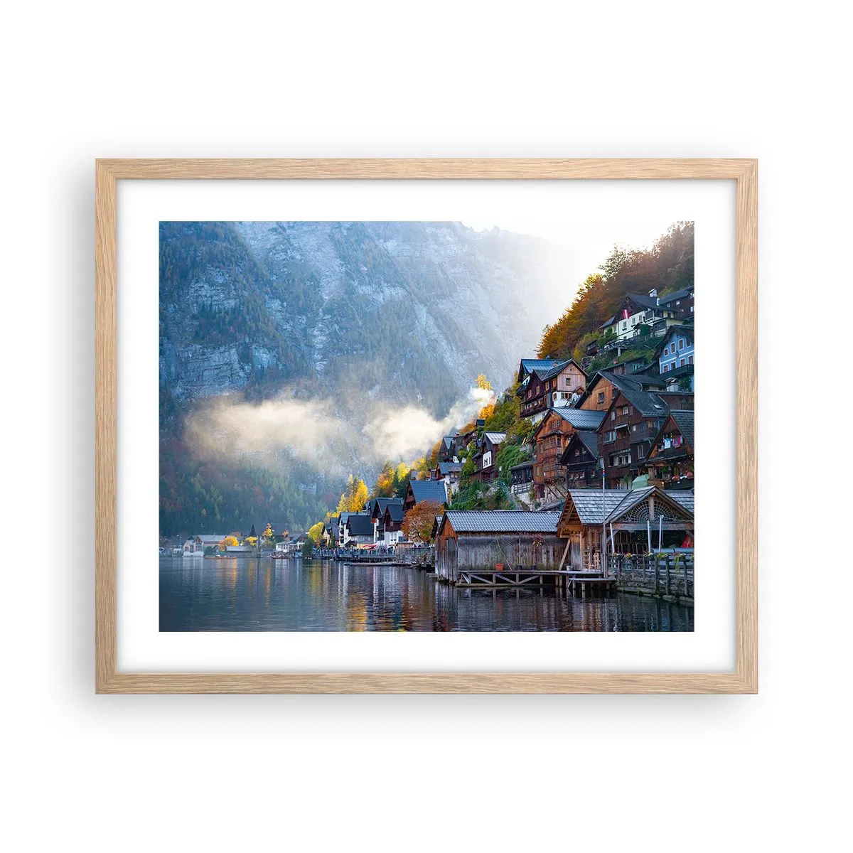 Poster in cornice rovere chiaro - Atmosfera alpina - 50x40 cm