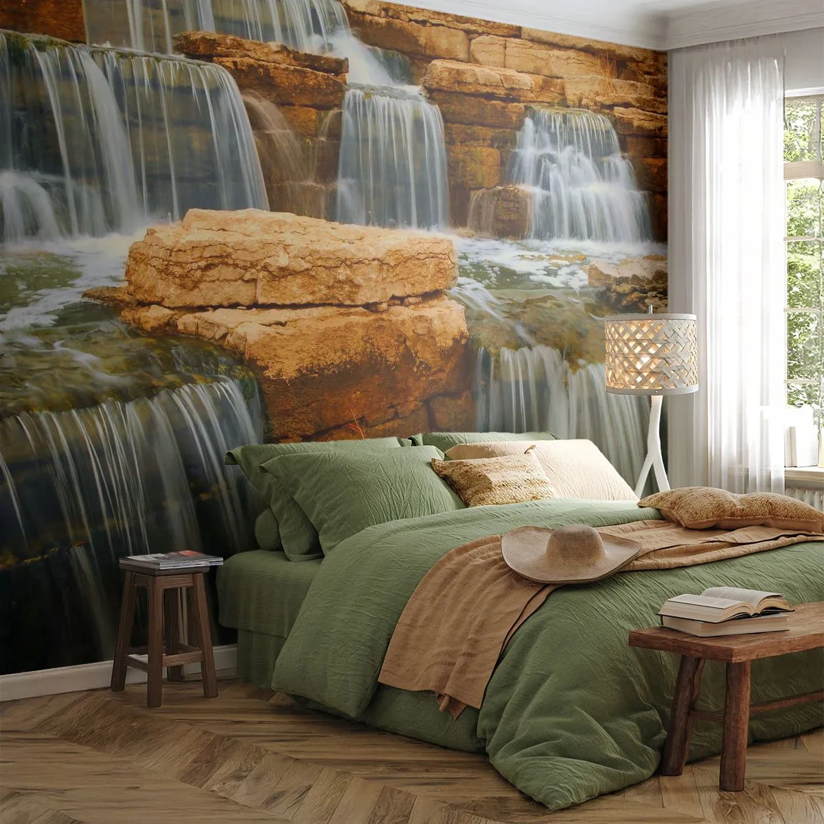 Fotomurali Premium Sand - La scala verso il cielo - Cascata, Natura, Paesaggio - 200x140 cm