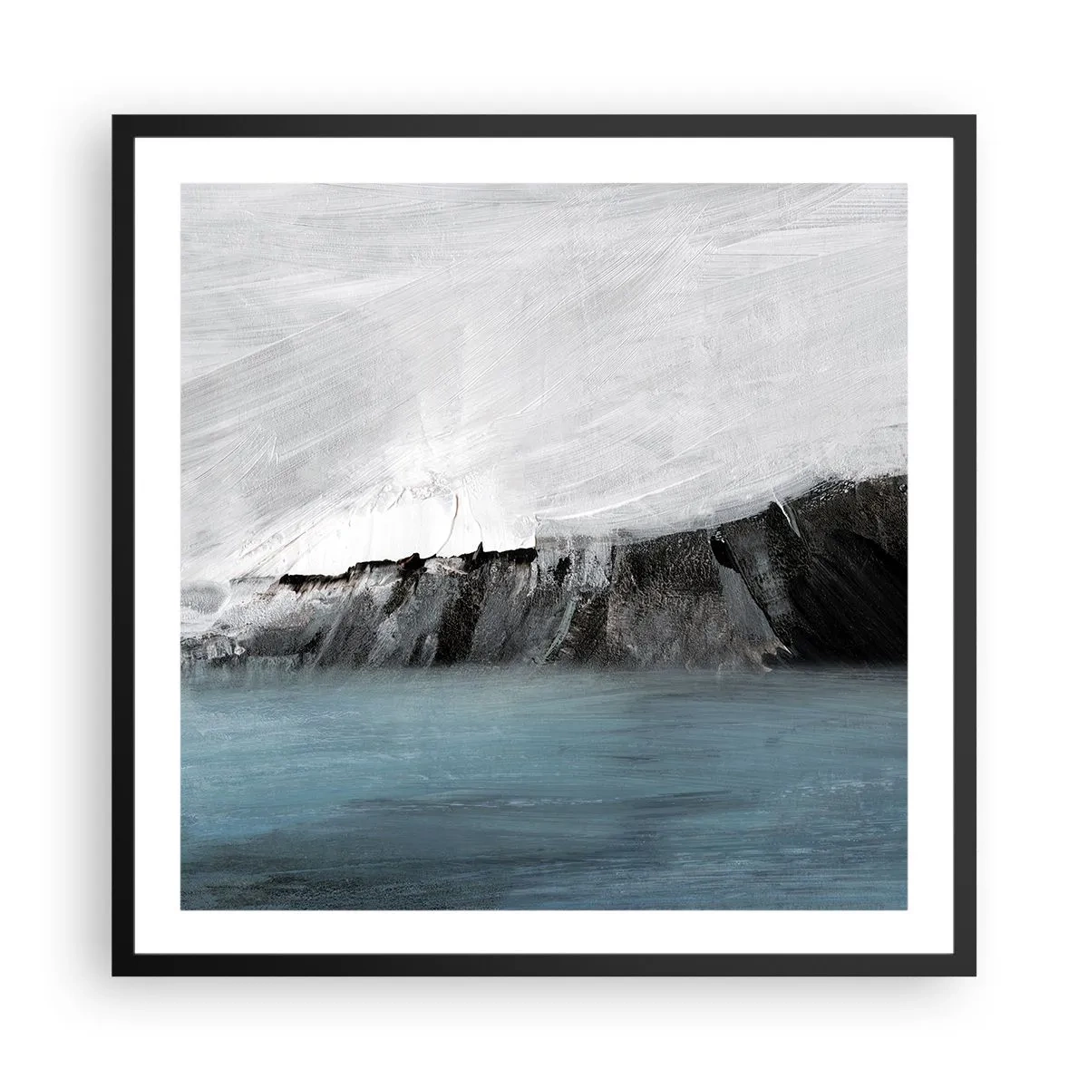 Poster in cornice nera - Acqua-terra: lo scontro degli elementi - 60x60 cm