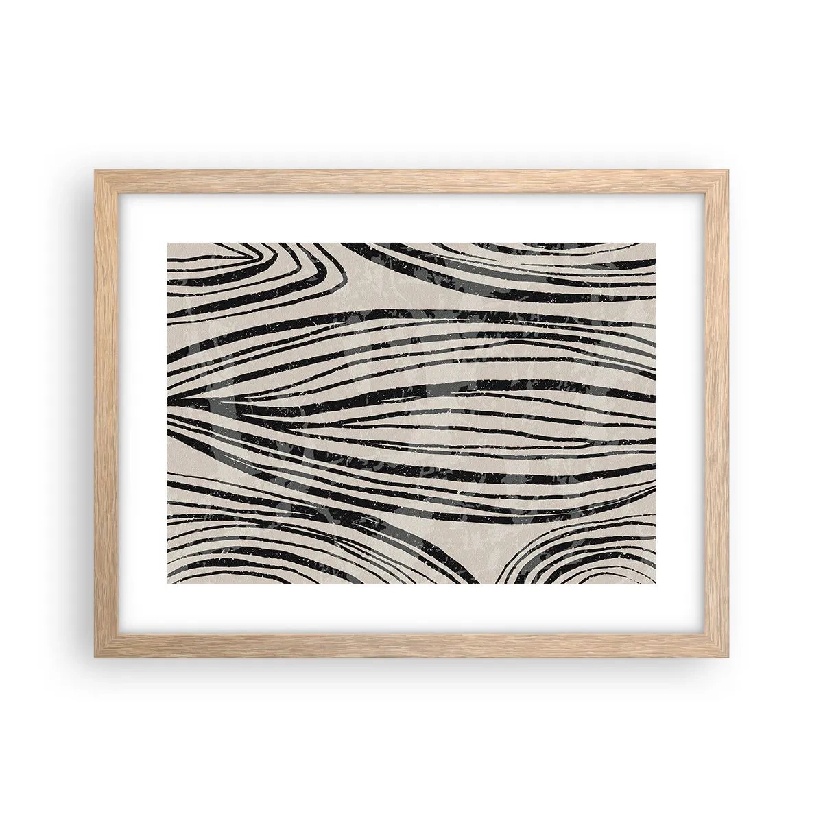 Poster in cornice rovere chiaro - Una palude di linee - 40x30 cm