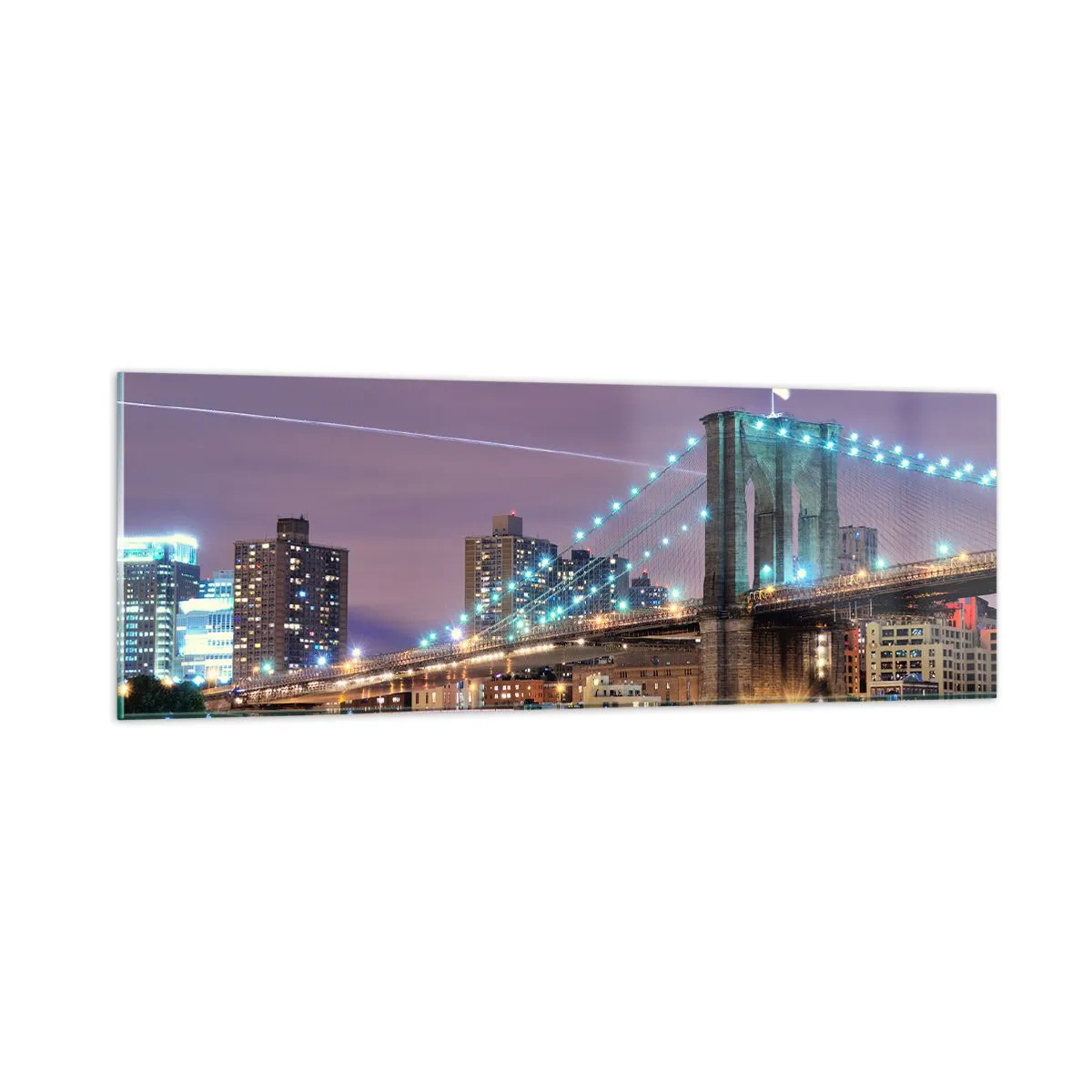 Quadro su vetro - Da tanti anni il ponte di Brooklyn - 90x30 cm