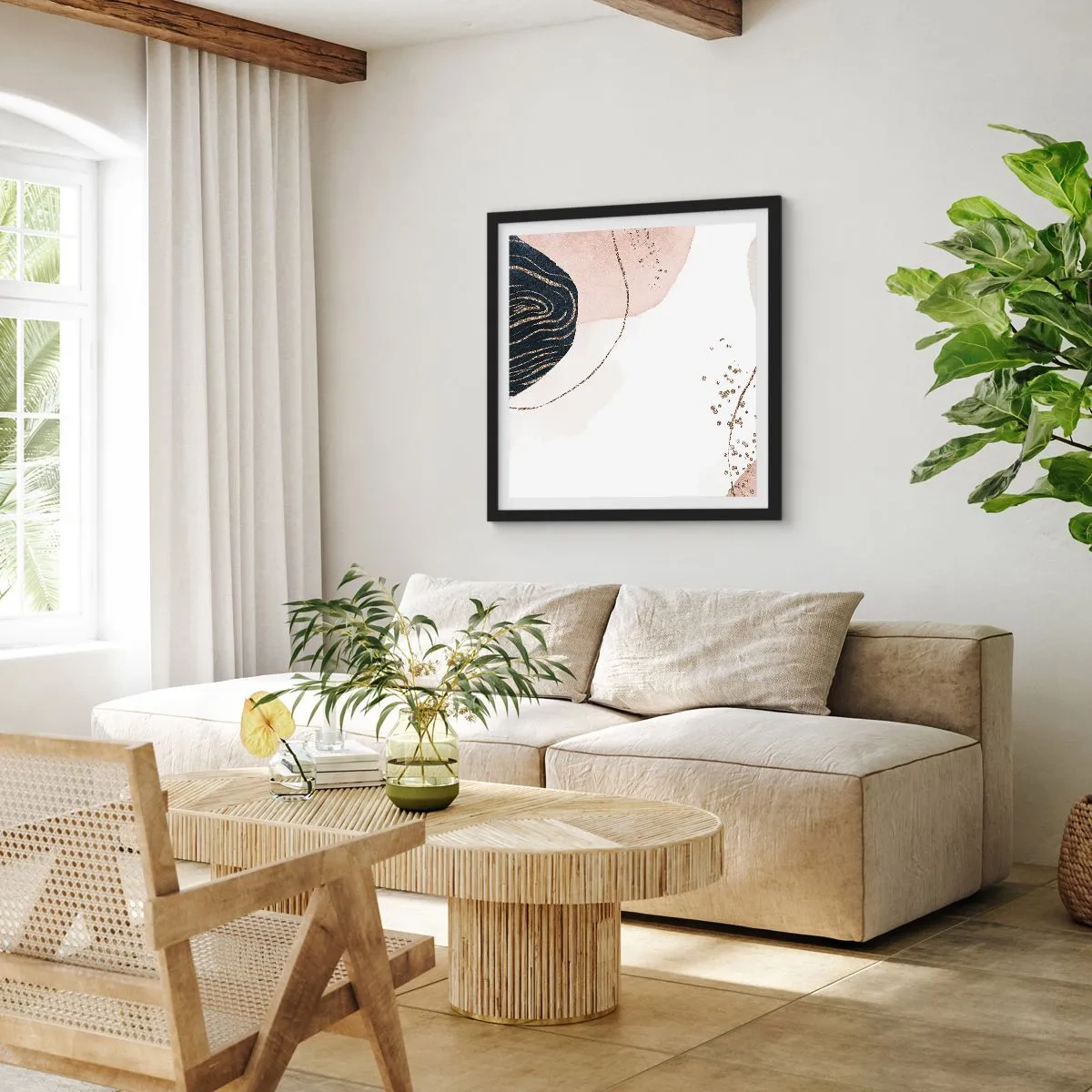 Poster in cornice nera - Tutto scorre - 30x30 cm