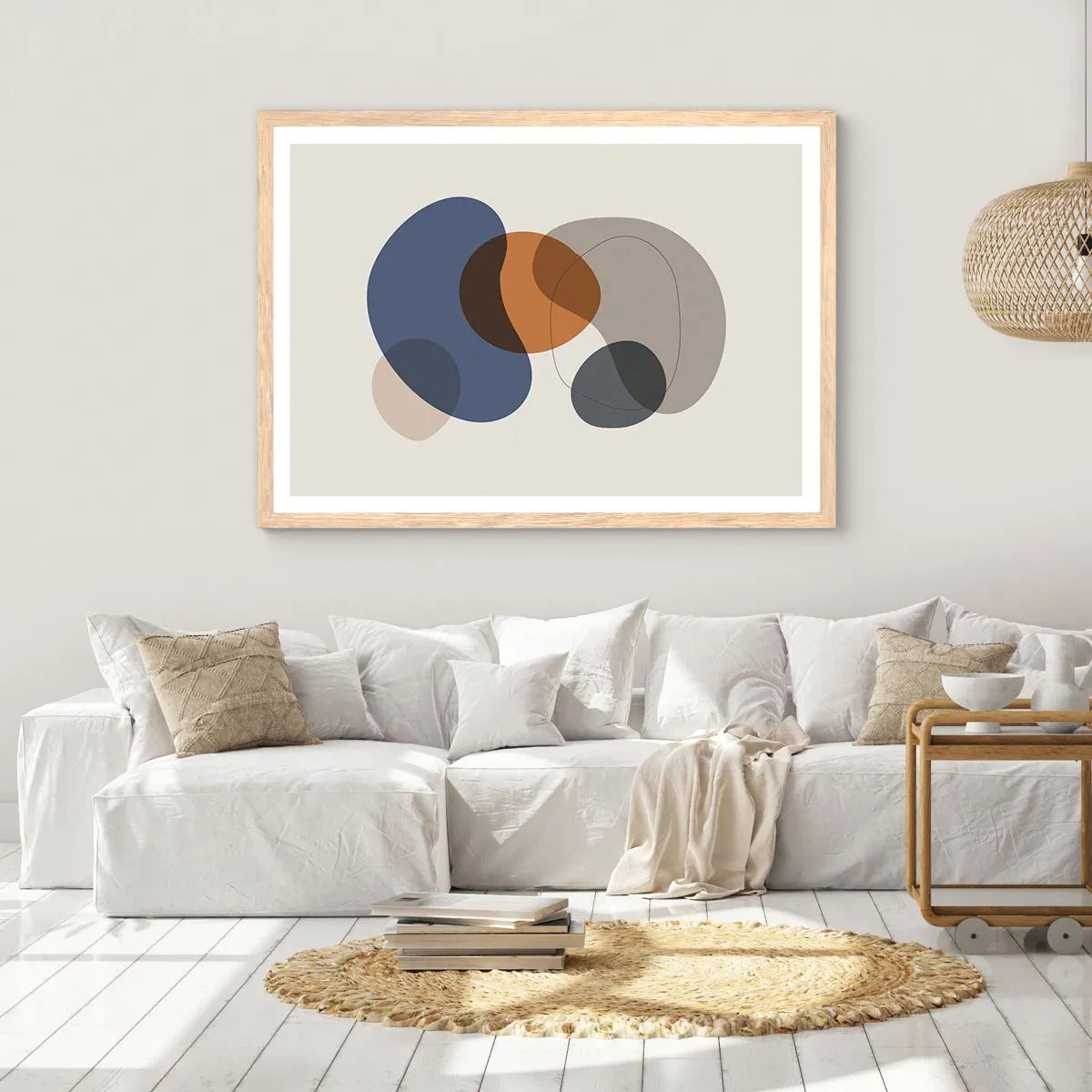 Poster in cornice rovere chiaro - Gocce di colore - 40x30 cm