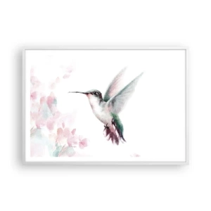 Poster in cornice bianca - Battito immobile - 100x70 cm