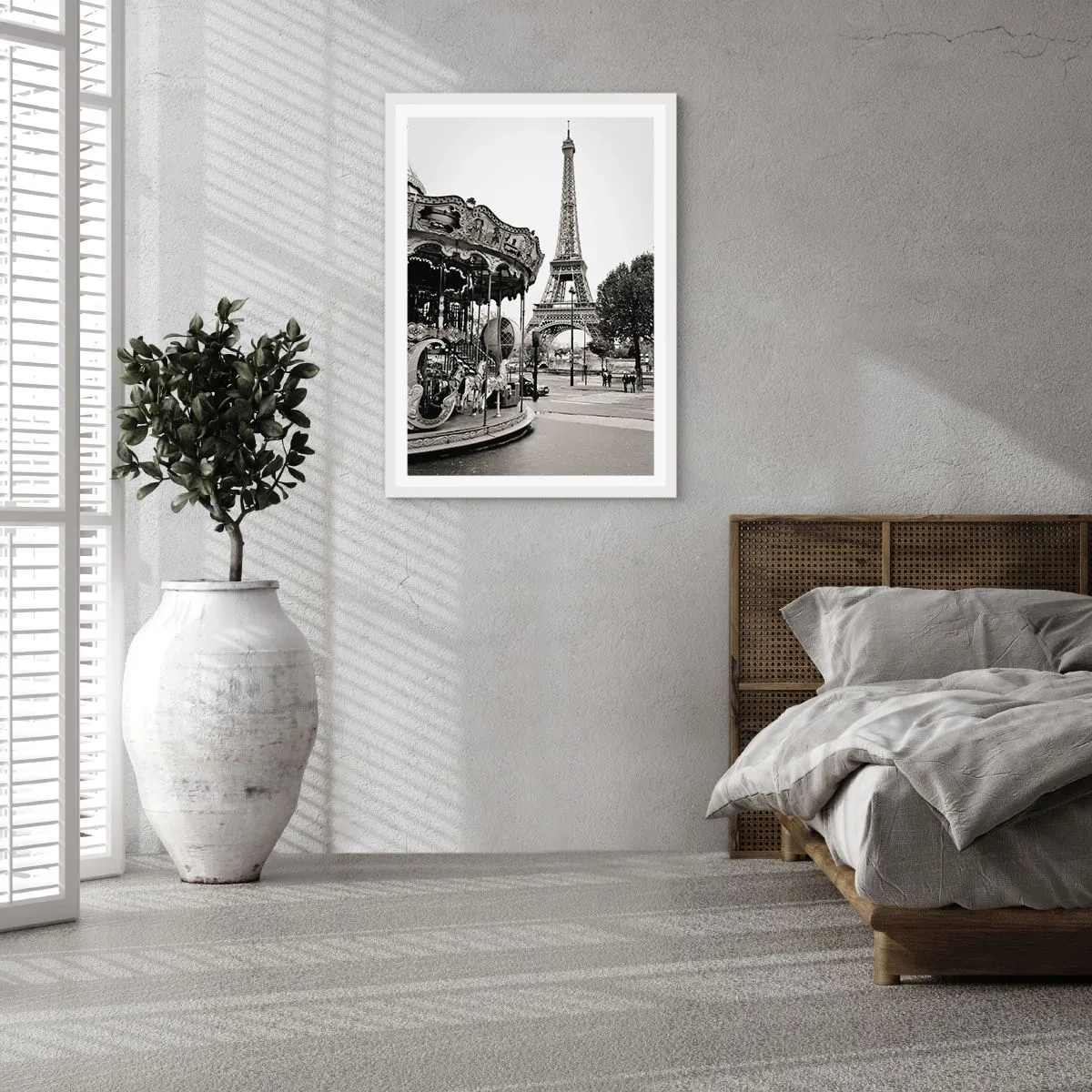 Poster in cornice bianca - Se divertimento, solo a Parigi - 40x50 cm