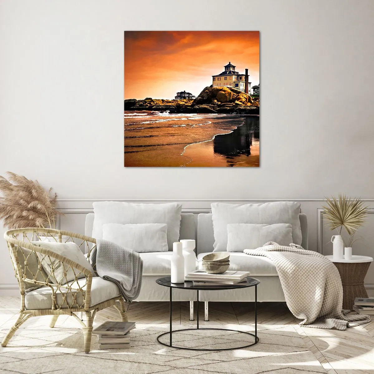 Quadro su vetro - L'eleganza della costa ovest - 70x70 cm