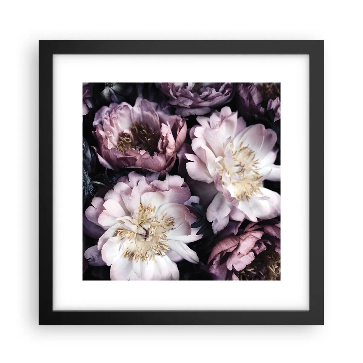 Poster in cornice nera - Bouquet nel vecchio stile - 30x30 cm