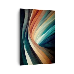 Quadro su tela - Stampe su Tela - Onde astratte in tonalità calde e fredde - 70x100cm - Intessuto di colore - Decorazione murale moderna per soggiorno e camera da letto ARTTOR