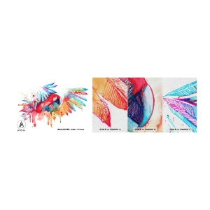 Campione di Fotomurale Premium Canvas - . - Pappagallo, Uccello, Astrazione - 100x30 cm
