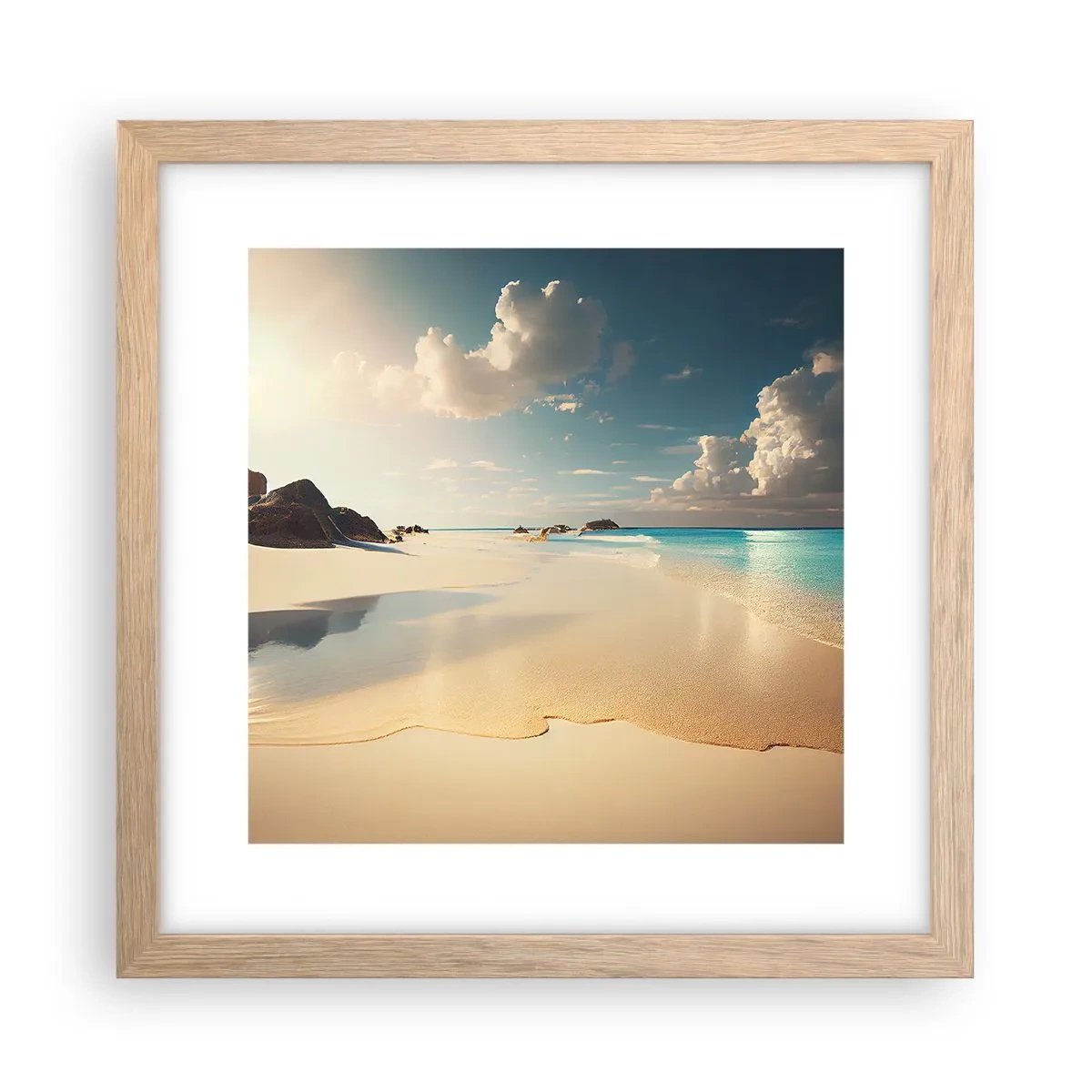 Poster in cornice rovere chiaro - Giornata ideale - 30x30 cm